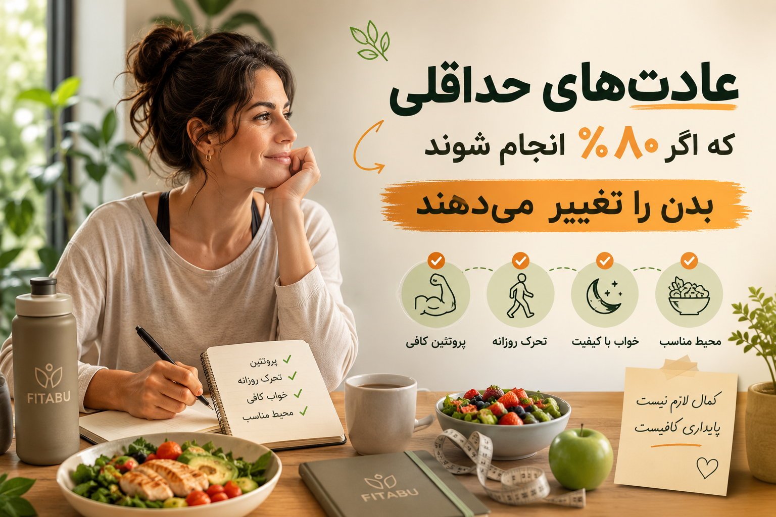 عادت‌های حداقلی که اگر ۸۰٪ انجام شوند، بدن را تغییر می‌دهند